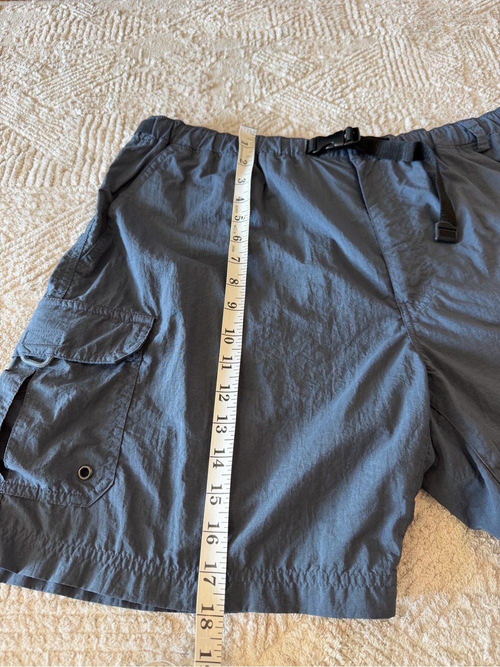 REI Men’s Gray Nylon Cargo Shorts Size L Adjustable Waist Outdoor Hiking Utility - Picture 4 of 6